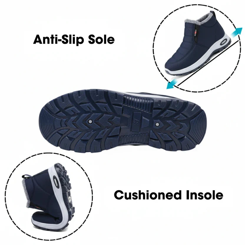 Aure Paris Quilted Waterproof Slip-On Ankle Boots