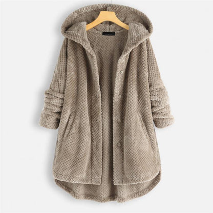 Aure Paris | Cozy Relaxed-Fit Ribbed Hooded Coat