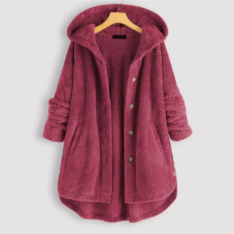 Aure Paris | Cozy Relaxed-Fit Ribbed Hooded Coat