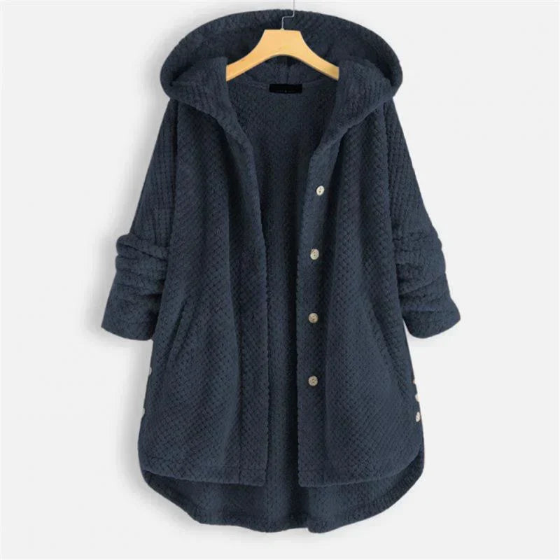 Aure Paris | Cozy Relaxed-Fit Ribbed Hooded Coat
