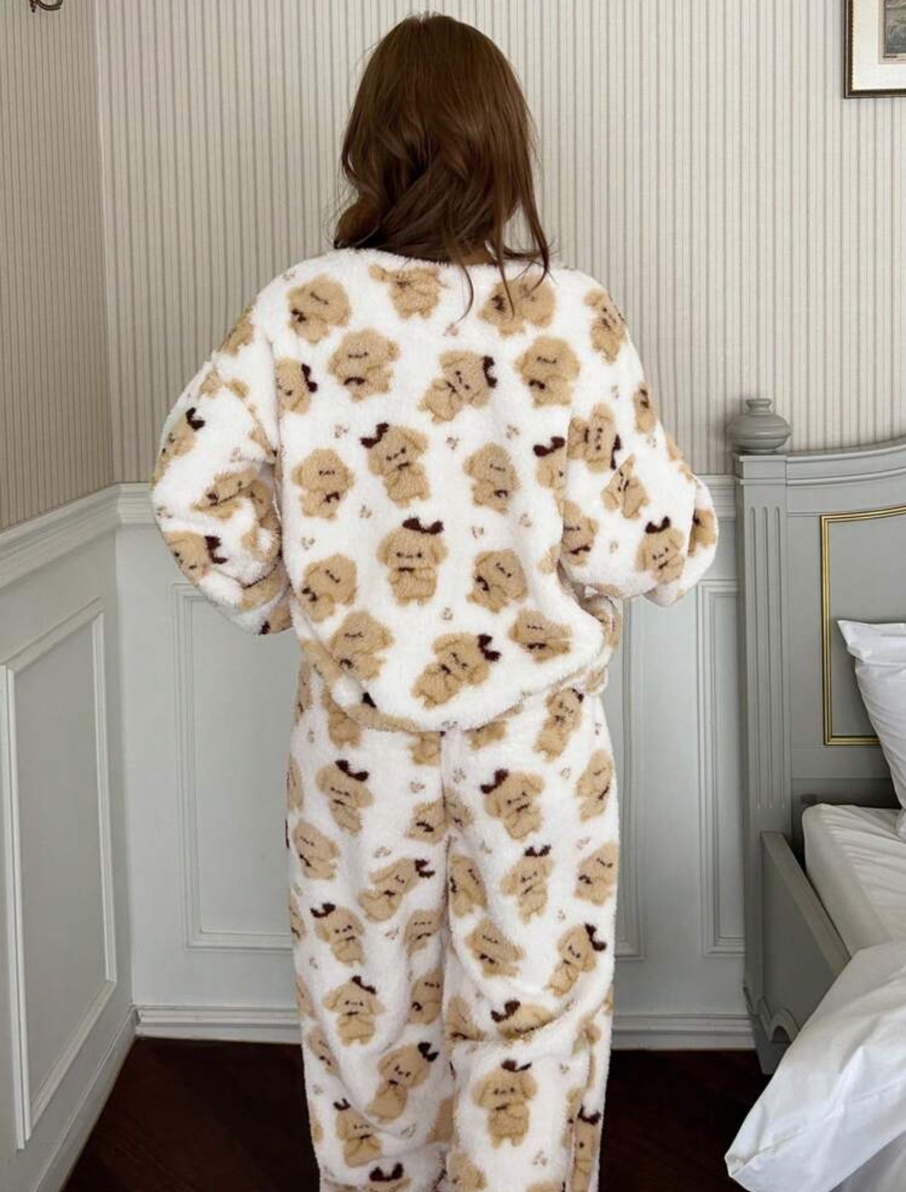 2 Piece Knit Pajama Set with Bear Characters