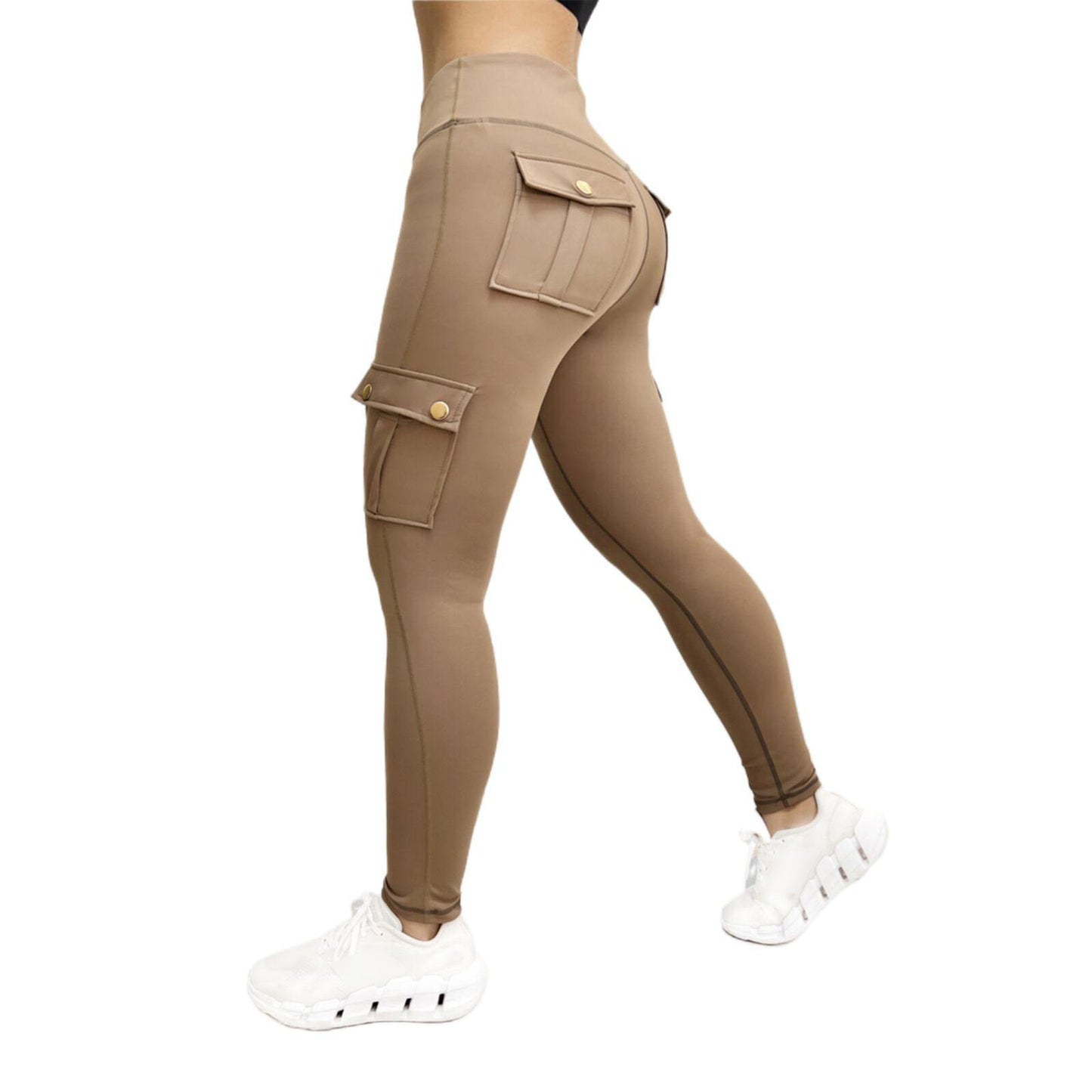 Workwear Style Fitness Sports Leggings With Pocket