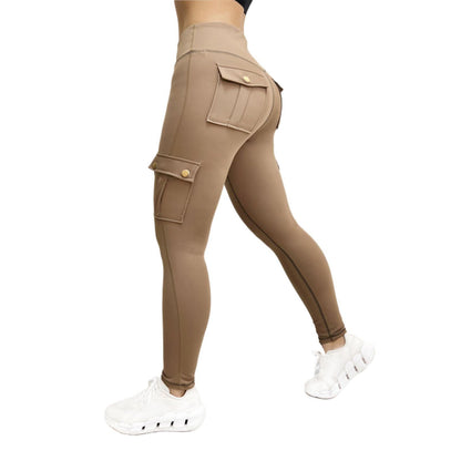Workwear Style Fitness Sports Leggings With Pocket
