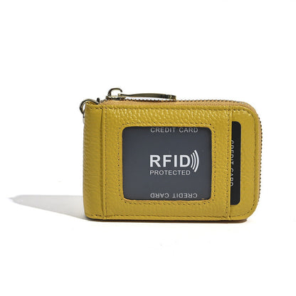 Cross-Border Small Card Bag Document Bag Rfid Anti-Theft Bank Card Bus Card Document Bag Car Key Zipper Bag