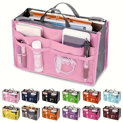 Large Capacity Cosmetic Bag Organizer with Double Zipper