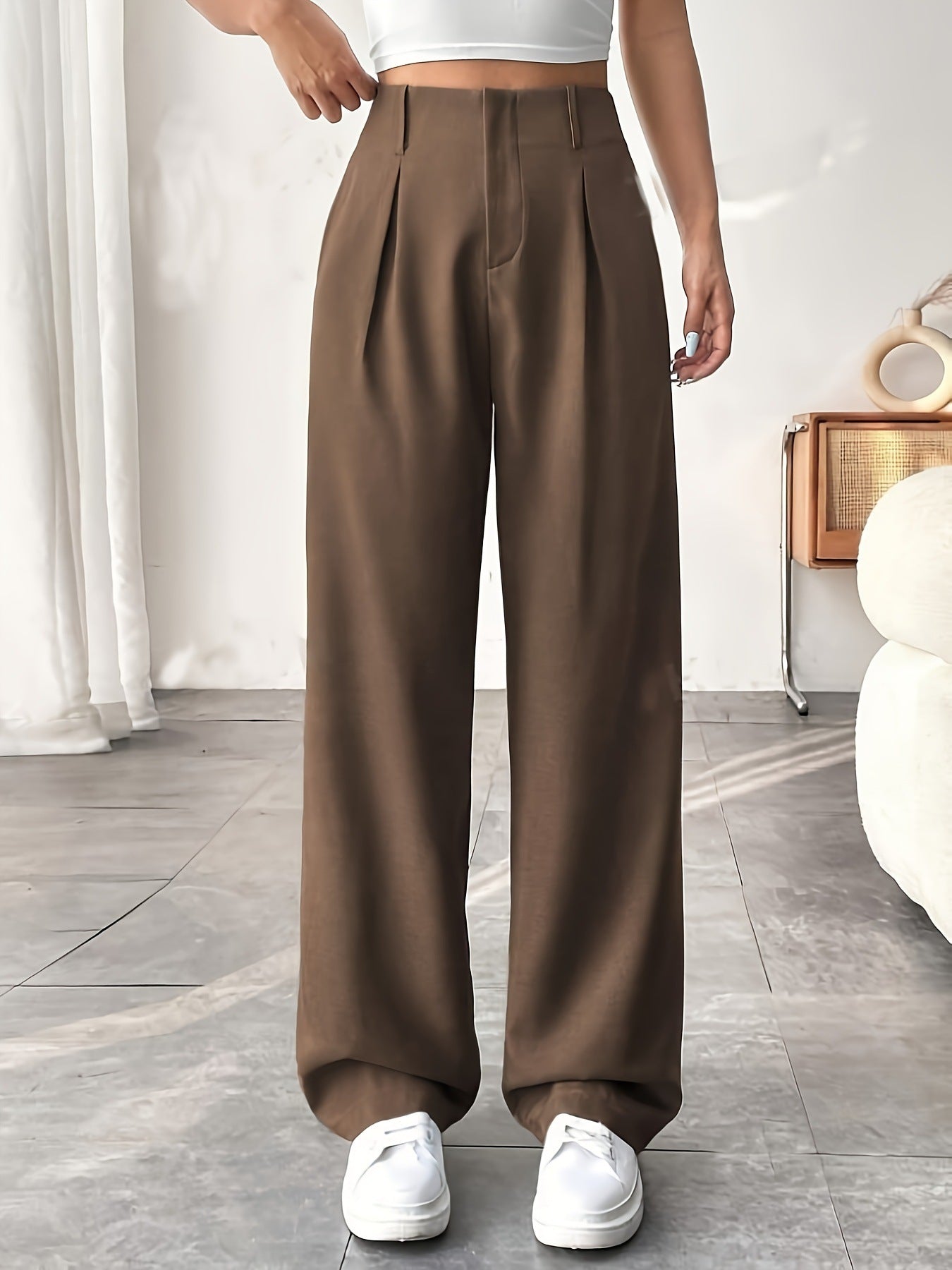 High Waist Wide-Leg Versatile Casual Suit Pants