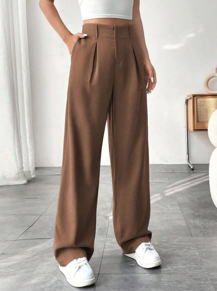 High Waist Wide-Leg Versatile Casual Suit Pants