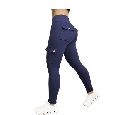 Workwear Style Fitness Sports Leggings With Pocket