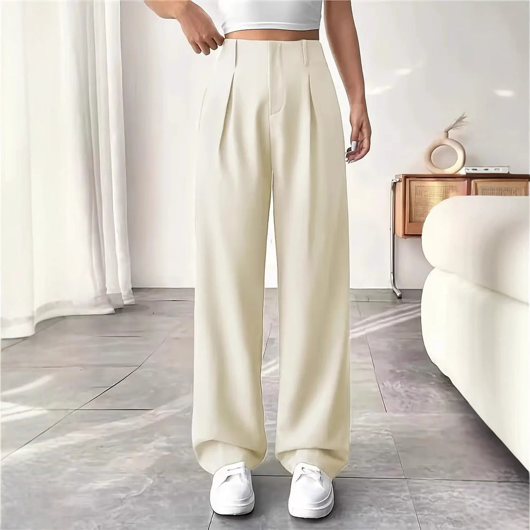 High Waist Wide-Leg Versatile Casual Suit Pants