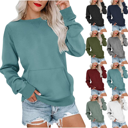 Womens Long Sleeve Sweatshirt with Pocket