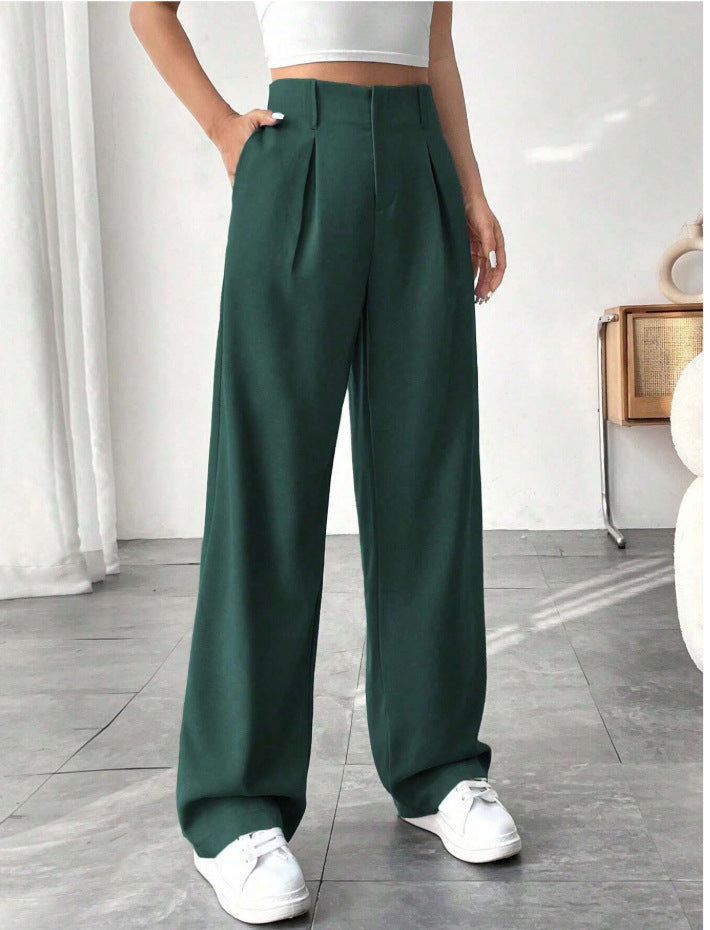 High Waist Wide-Leg Versatile Casual Suit Pants