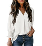 Women's Tight Loose Top V Neck Casual Loose Cropped Sleeve Shirt