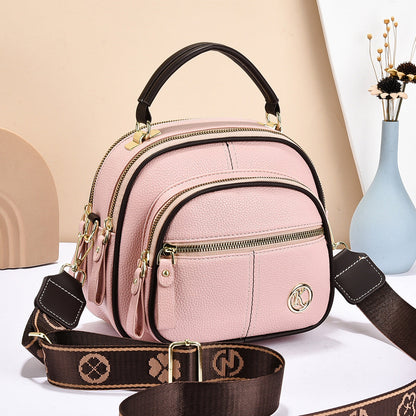 Multi-Pocket Crossbody Bag with Adjustable Wide Strap