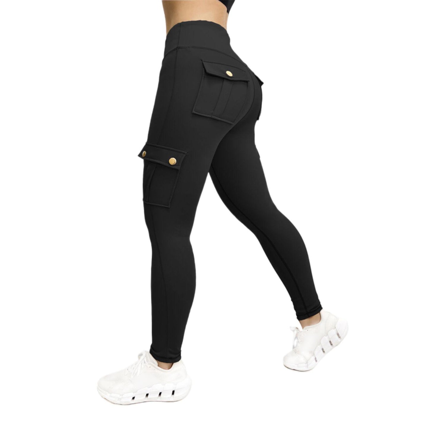 Workwear Style Fitness Sports Leggings With Pocket