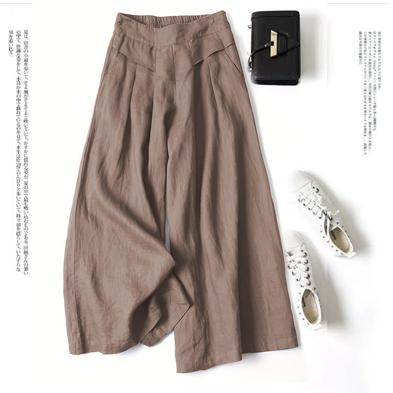 Women's Cotton-Linen Wide-Leg Pants