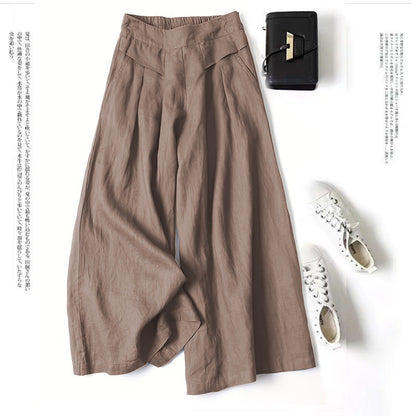 Women's Cotton-Linen Wide-Leg Pants