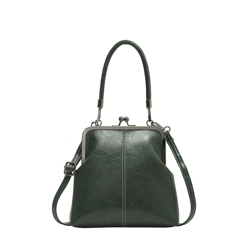 Women's Kiss Lock Crossbody Bag with Top Handle