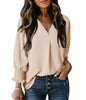 Women's Tight Loose Top V Neck Casual Loose Cropped Sleeve Shirt