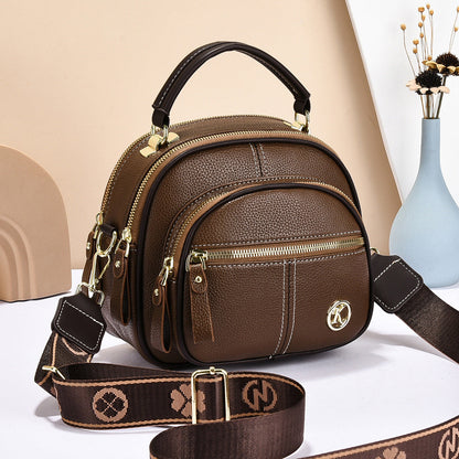 Multi-Pocket Crossbody Bag with Adjustable Wide Strap