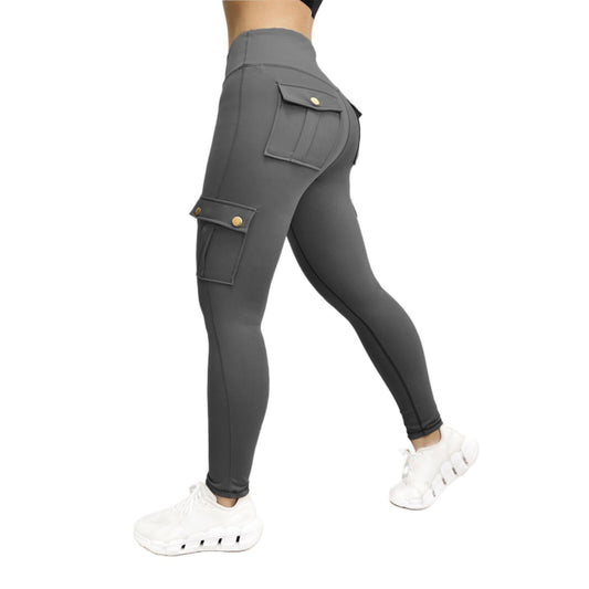 Workwear Style Fitness Sports Leggings With Pocket