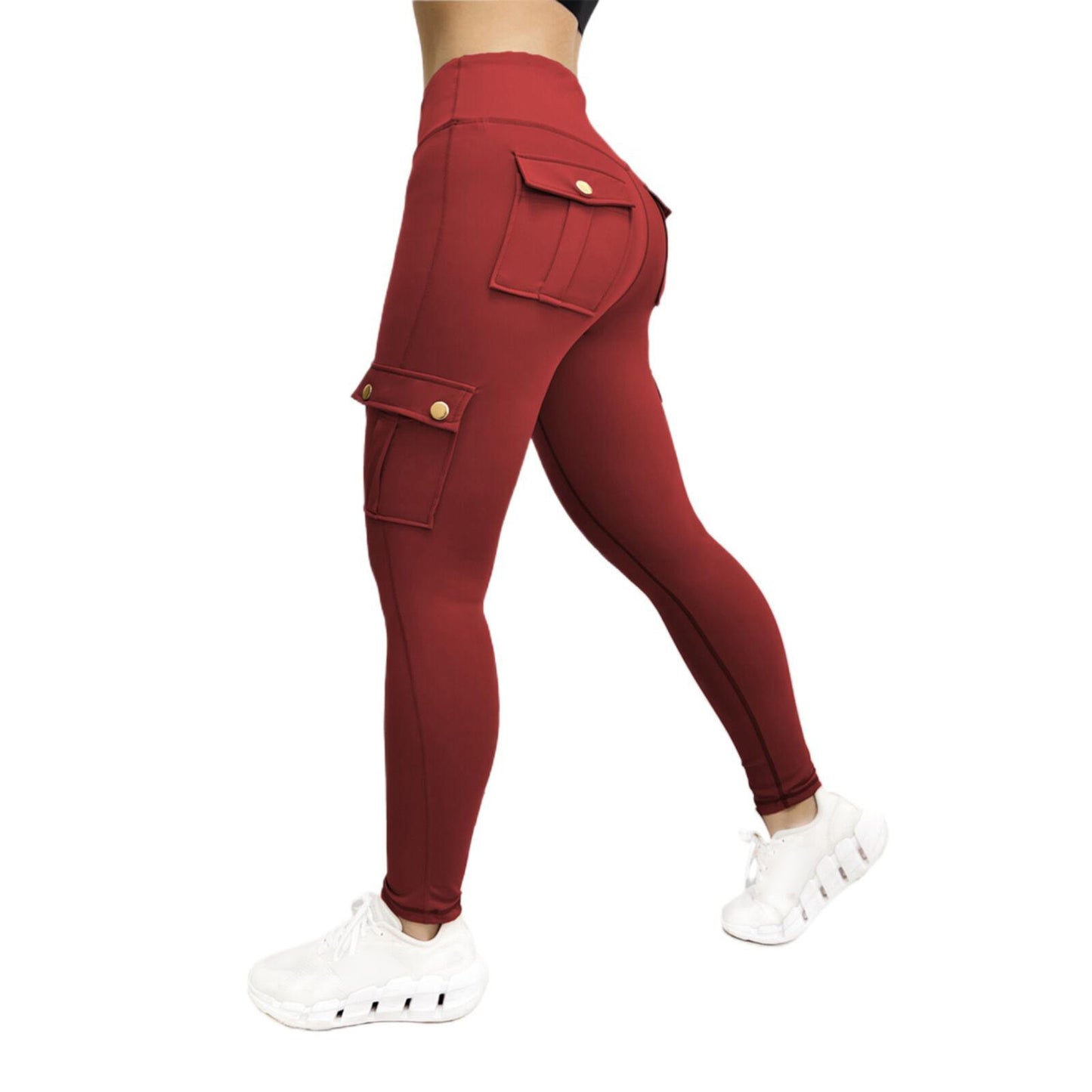 Workwear Style Fitness Sports Leggings With Pocket