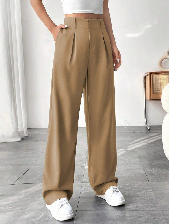High Waist Wide-Leg Versatile Casual Suit Pants