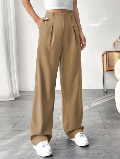 High Waist Wide-Leg Versatile Casual Suit Pants