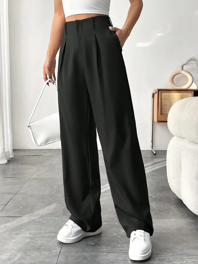 High Waist Wide-Leg Versatile Casual Suit Pants