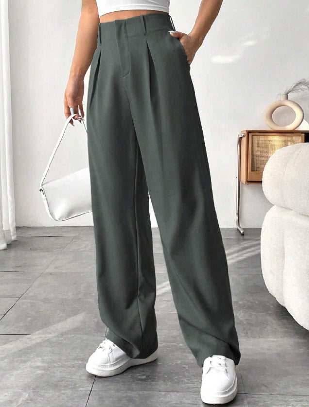 High Waist Wide-Leg Versatile Casual Suit Pants