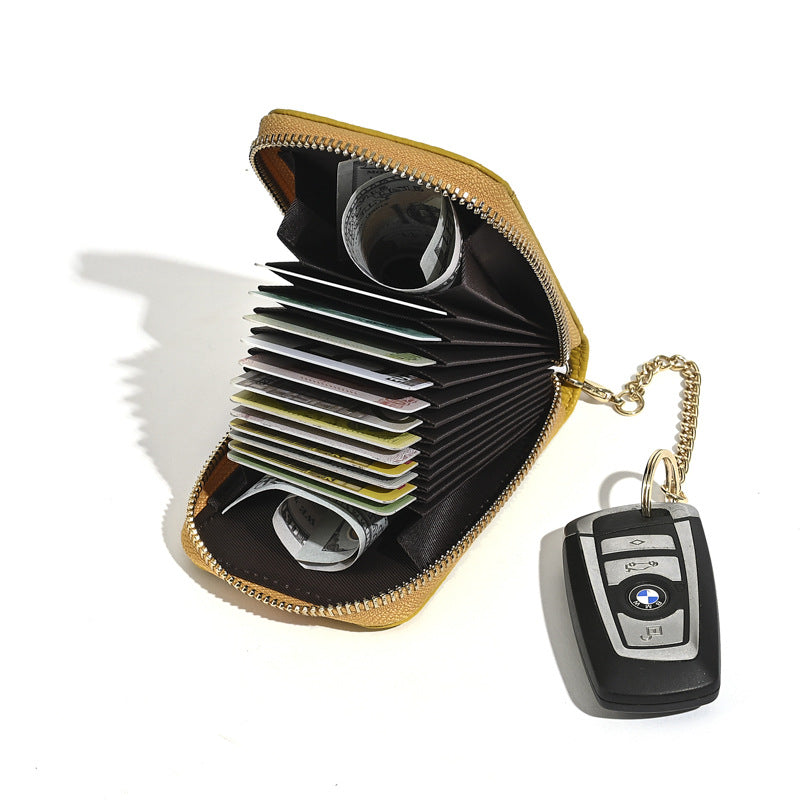 Cross-Border Small Card Bag Document Bag Rfid Anti-Theft Bank Card Bus Card Document Bag Car Key Zipper Bag