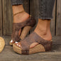 Aure Paris Studded Comfort Wedge Sandals