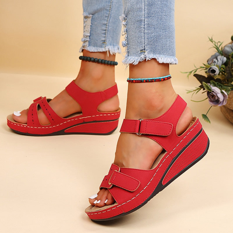 Women's wedge straps Open Toe Walking Shoes