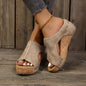 Aure Paris Studded Comfort Wedge Sandals