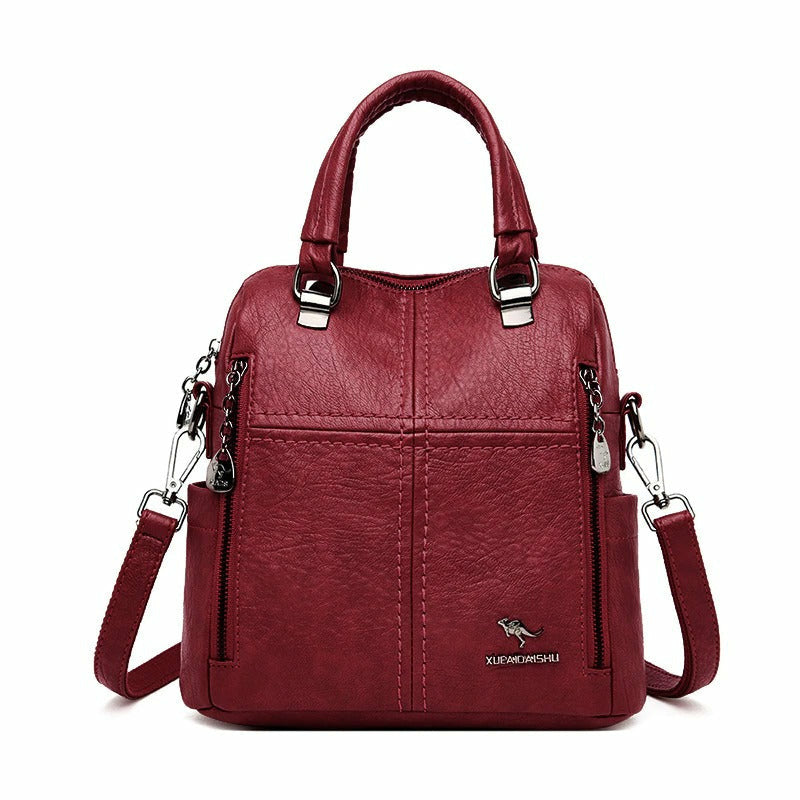 High Quality PU Leather Backpack Women Shoulder Bags Multifunction Travel Backpack