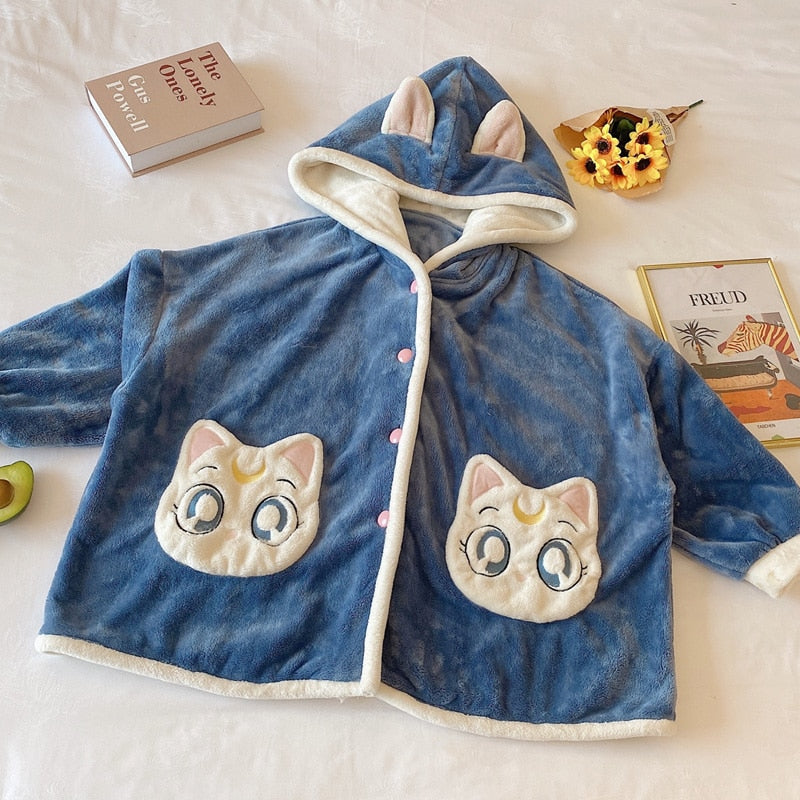 Cute Kitty Cat Hooded PJ's