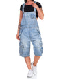 Women's Denim Cargo Overall Shorts