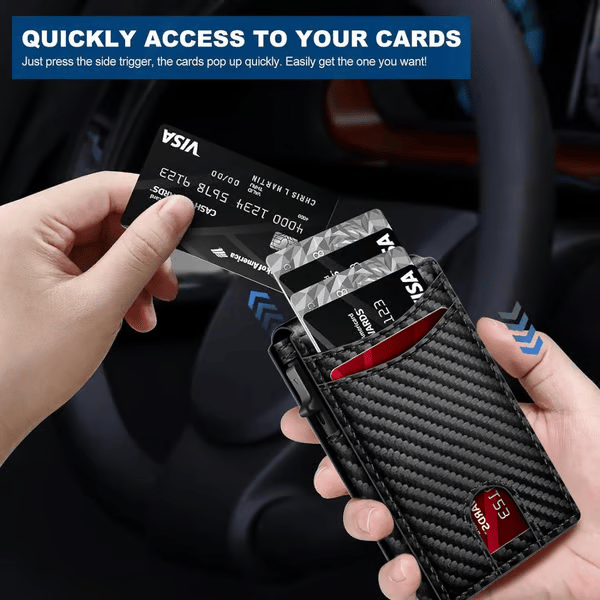 Minimalist RFID Aluminum Wallet with Pop-Up & ID Window
