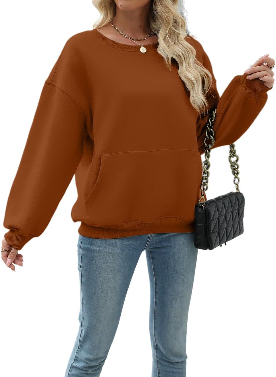 Womens Long Sleeve Sweatshirt with Pocket