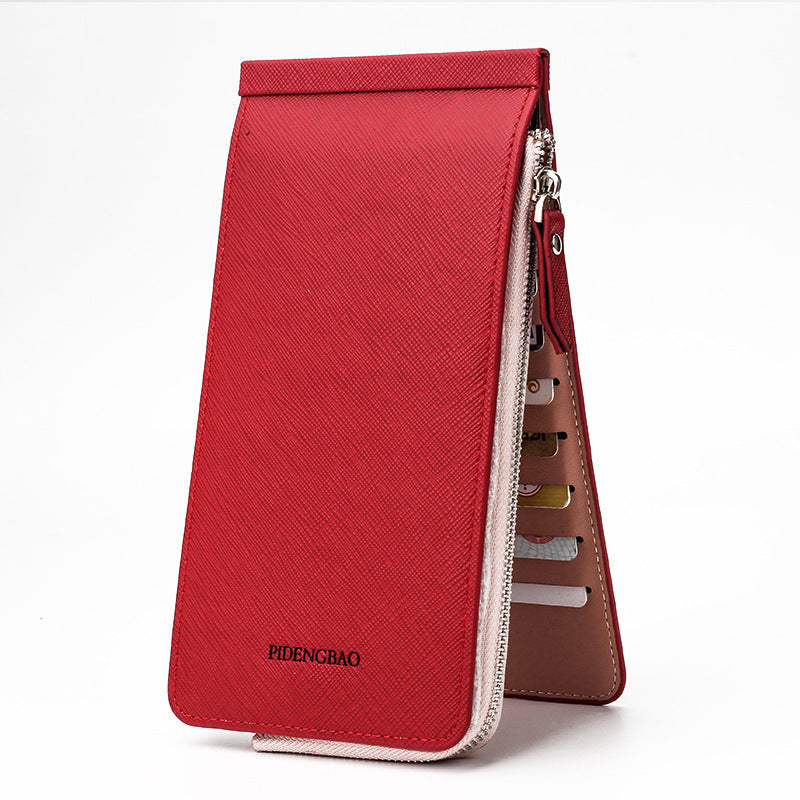 Unisex Long Wallet Zipper Pocket 1 zipper slot , 26 card slot