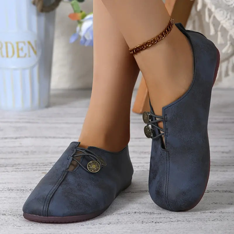 Women's Soft Sole Buckle Flats