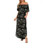 Women's Off The Shoulder Dress Wedding Guest Dress Summer Casual Long Ruffle Party Side Split Beach Maxi Dresses