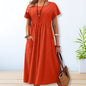 Stitch Short Sleeve Round Neck Dress