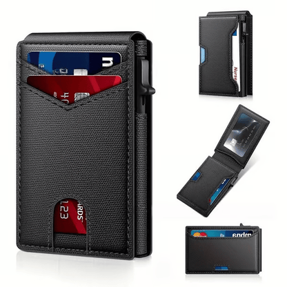 Minimalist RFID Aluminum Wallet with Pop-Up & ID Window