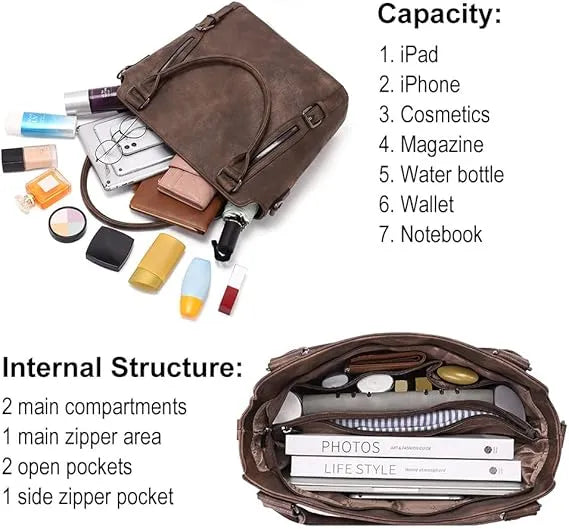 👜CLUCI Vegan Leather Large Handbags Tote Purse Shoulder Bag with Adjustable Strap