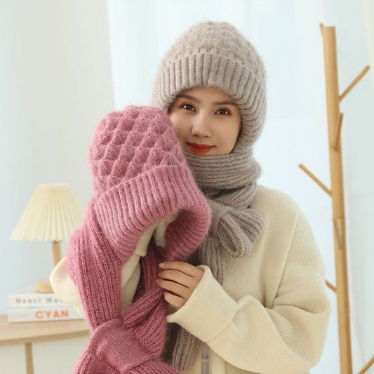 Winter Versatile integrated ear protection windproof cap scarf