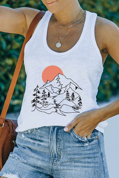 Casual Letter Print MOTORCYCLE Graphic Tank Top
