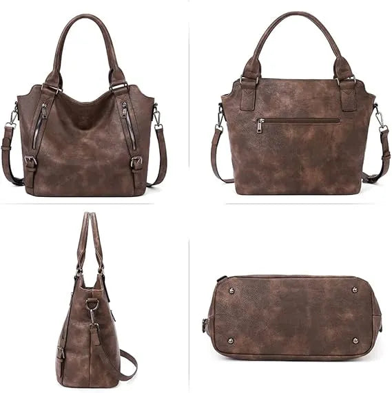 👜CLUCI Vegan Leather Large Handbags Tote Purse Shoulder Bag with Adjustable Strap