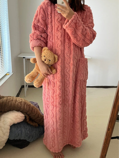 A Warm Gift Winter Coral Velvet Home Clothes