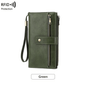 Women's long wallet, stylish clutch, elegant solid color RFID blocking leather wallet
