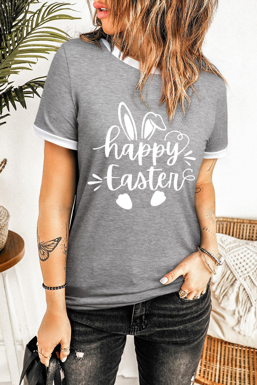 Round Neck Short Sleeve Top